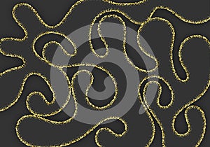 Liquid pouring colors with shiny golden glitters. Abstract artistic background.