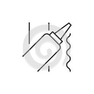 Liquid sealant line outline icon