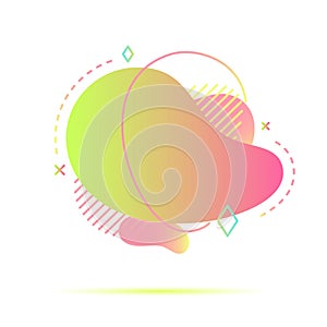 Liquid shape fluid text abstract banner vector