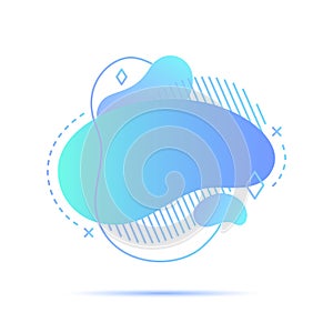 Liquid shape fluid text abstract banner vector