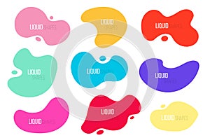 Liquid shapes element graphic collection. Abstract simple fluid banners for design. Vector illustration