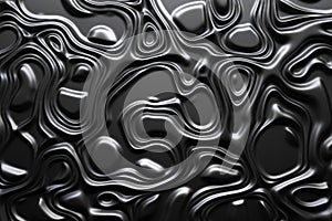 Liquid silver and black metal Abstract background. Liquid marble pattern