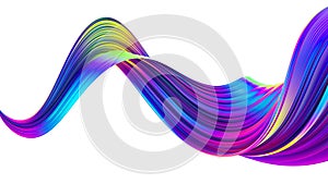 Liquid spiral ribbon with glossy bright holographic neon trendy colors