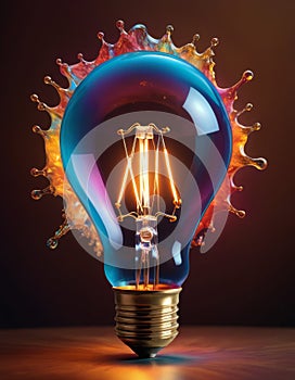 Liquid Splash Around Lightbulb