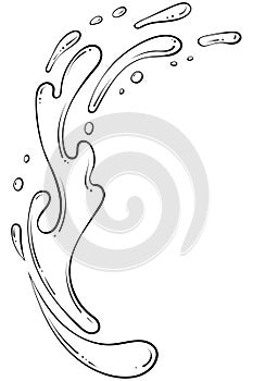 Liquid splash line art