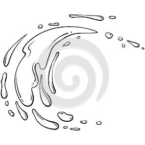 Liquid splash line art