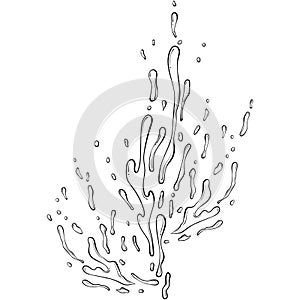 Liquid splash line art