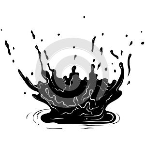Liquid splash silhouette