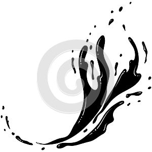 Liquid splash silhouette