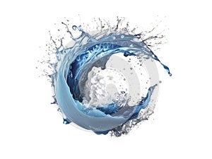 Liquid splashes. Abstract water spiral. Generative AI