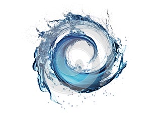 Liquid splashes. Abstract water spiral. Generative AI