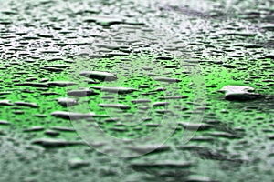 Liquid surface green abstract background
