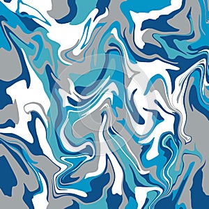 Liquid Swirl abstract geometric colorful texture with random wavy shapes and lines in white, muted blue and gray colors