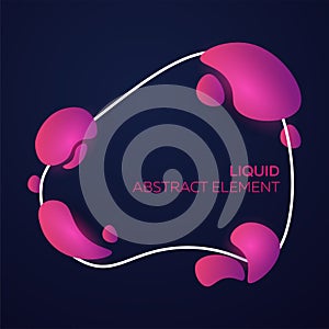 Liquid vector colorful shapes. Abstract modern graphic elements on the dark background. Vector Illustration.