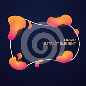 Liquid vector colorful shapes. Abstract modern graphic elements on the dark background. Vector Illustration.