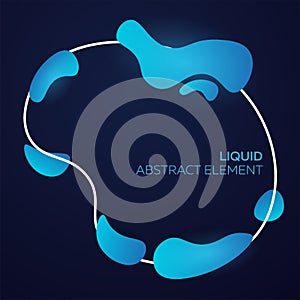 Liquid vector colorful shapes. Abstract modern graphic elements on the dark background. Vector Illustration.