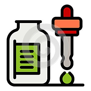 Liquid vitamin icon vector flat