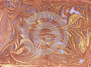 Liquid white and gold marbled pattern. Beige background