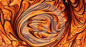 Liquid white and gold marbled pattern. Beige background. Surface, rich.