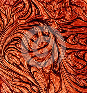 Liquid white and gold marbled pattern. Beige background. Surface, rich.