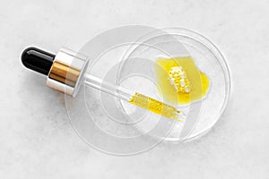 Liquid yellow retinol cosmetic serum