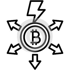 Liquidate icon, Bitcoin related vector illustration