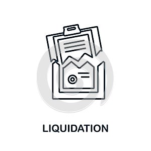 Liquidation icon. Line element from crisis collection. Linear Liquidation icon sign for web design, infographics and