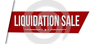 Liquidation sale red ribbon or banner design