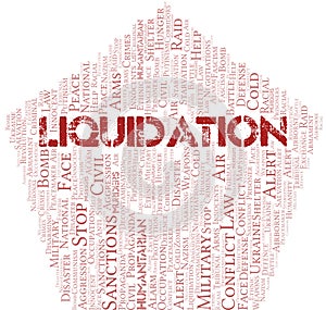 Liquidation word cloud. Vector made with the text only.