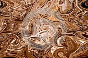 Liquify Abstract Pattern With Brown, White And Grey Graphics Color Art Form. Digital Background With Liquifying Flow