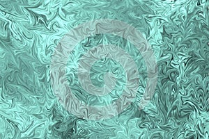 Liquify Abstract Pattern With Mint Green Graphics Color Art Form. Digital Background With Liquifying Flow