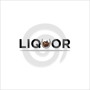 Liquor logo design . alcohol drink icon photo