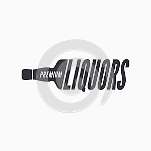 Liquor bottle glass logo on white background