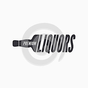 Liquor bottle glass logo on white background photo