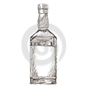 liquor bottle sketch icon