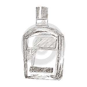 liquor bottle sketch icon