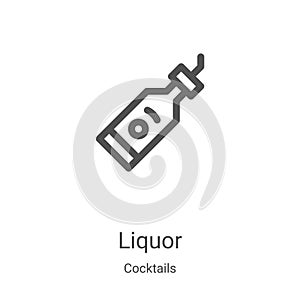 liquor icon vector from cocktails collection. Thin line liquor outline icon vector illustration. Linear symbol for use on web and