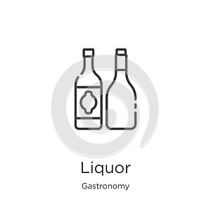 liquor icon vector from gastronomy collection. Thin line liquor outline icon vector illustration. Outline, thin line liquor icon