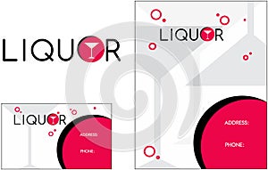 Liquor Logo, Business Card 2 x 3.5, Flyer 4.25 x 5.5