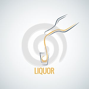 Liquor shot glass bottle background