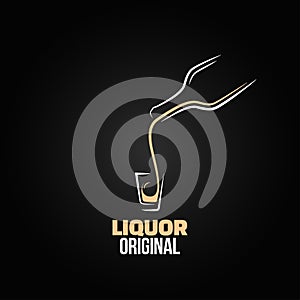 Liquor shot glass bottle design menu background