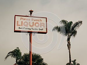 Liquor store sign in Pismo Beach, California