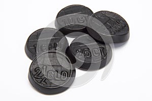 Liquorice in coins