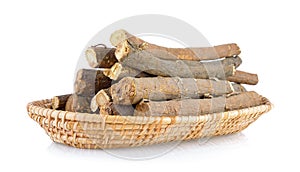 Liquorice roots in basket