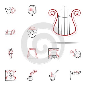 lira musical instrument icon. handdraw icons universal set for web and mobile