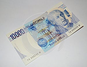 10000 lire old italian banknote currency