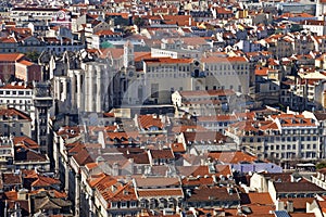 Lisbon Baixa rooftops photo