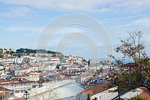 Lisbon: the Castle, Tagus river and downtown