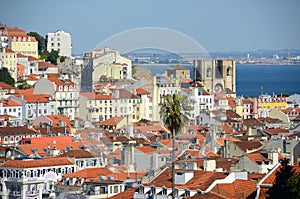 Lisbon Cathedral and Tagus River, Lisbon, Portugal photo