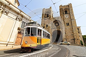 Lisbon Cathedral and tram